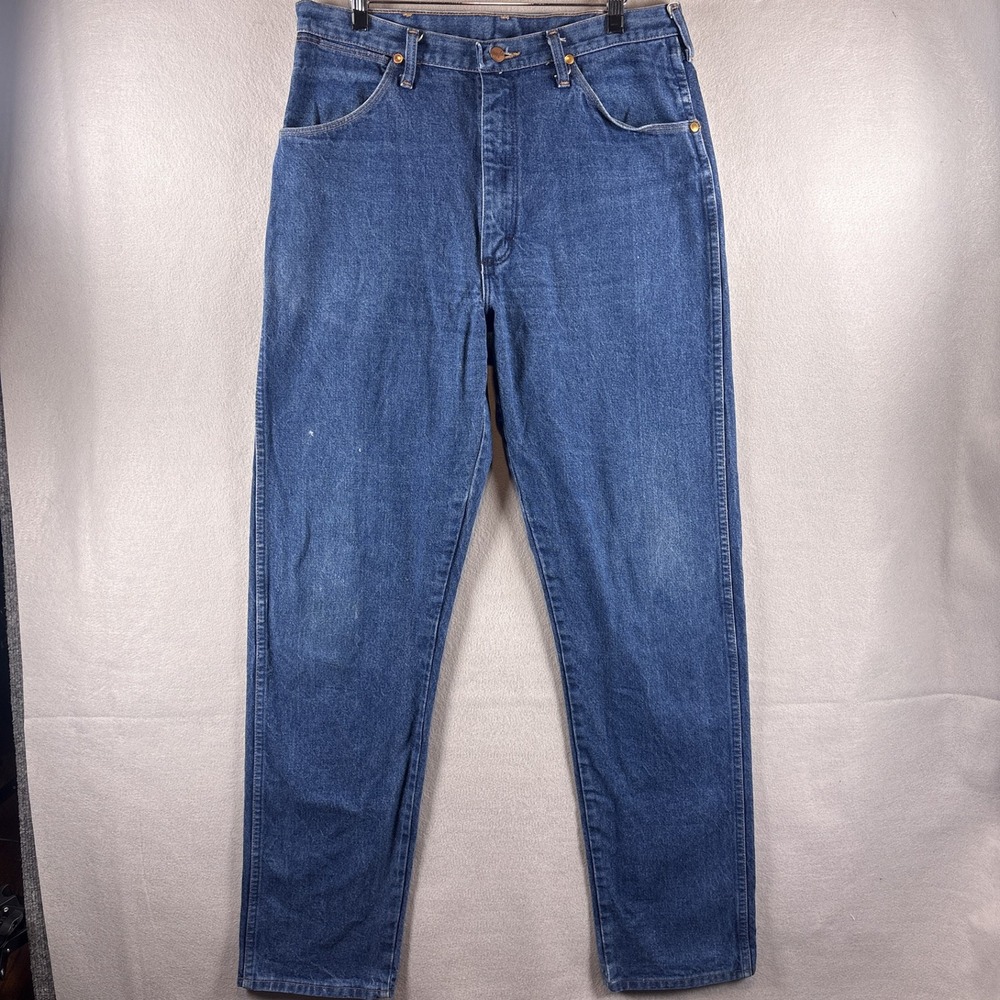 Vintage Wrangler 13MWZ Cowboy Cut Mens 34x34 Dark Wash Denim Jeans USA
